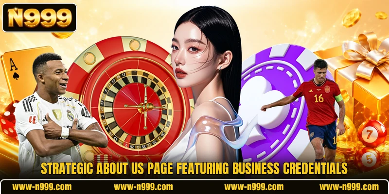 Strategic about us page featuring business credentials