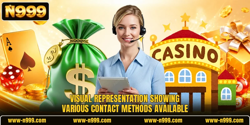 Visual representation showing various contact methods available